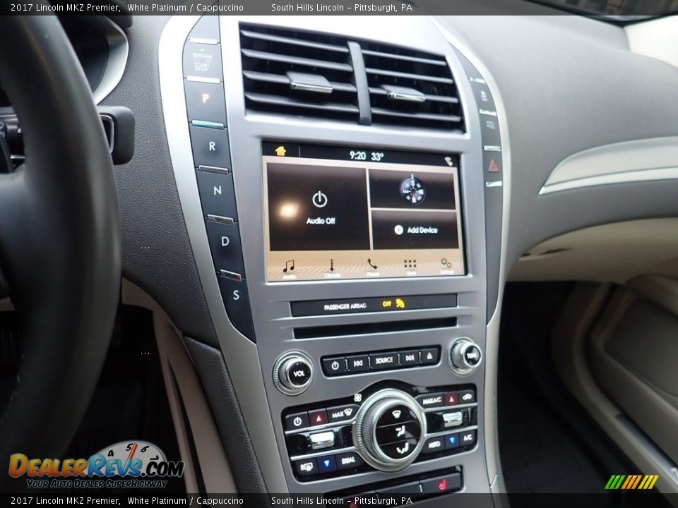 2017 Lincoln MKZ Premier White Platinum / Cappuccino Photo #22