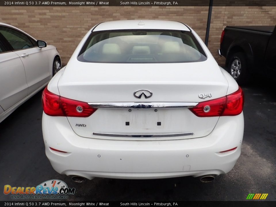 2014 Infiniti Q 50 3.7 AWD Premium Moonlight White / Wheat Photo #3