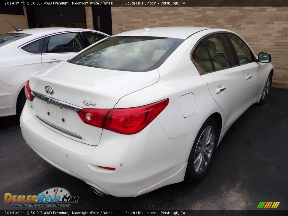 2014 Infiniti Q 50 3.7 AWD Premium Moonlight White / Wheat Photo #4