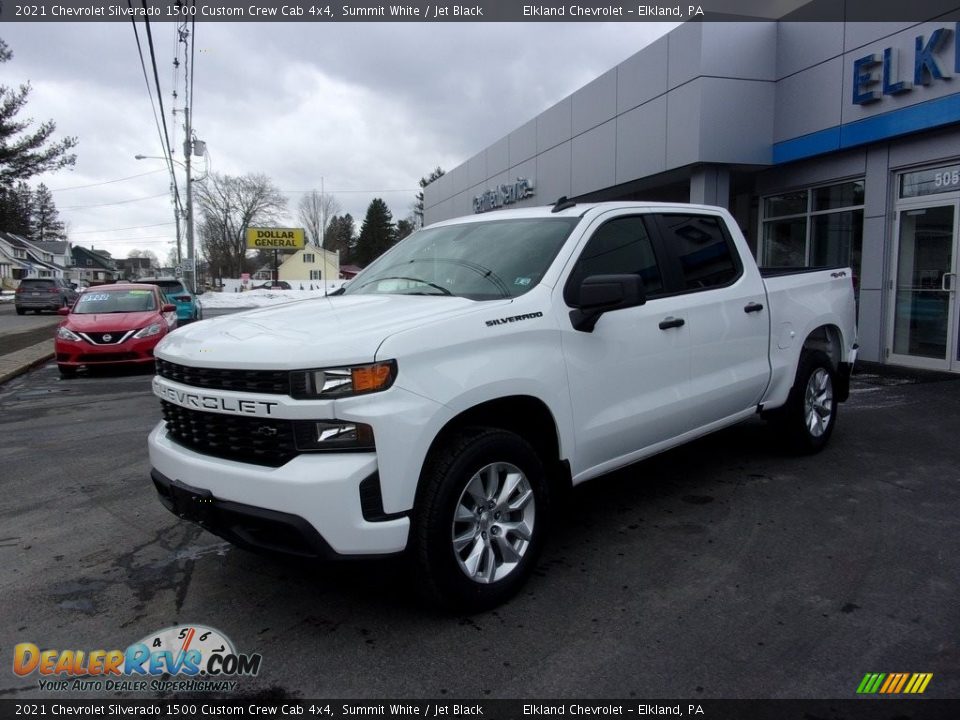 2021 Chevrolet Silverado 1500 Custom Crew Cab 4x4 Summit White / Jet Black Photo #1