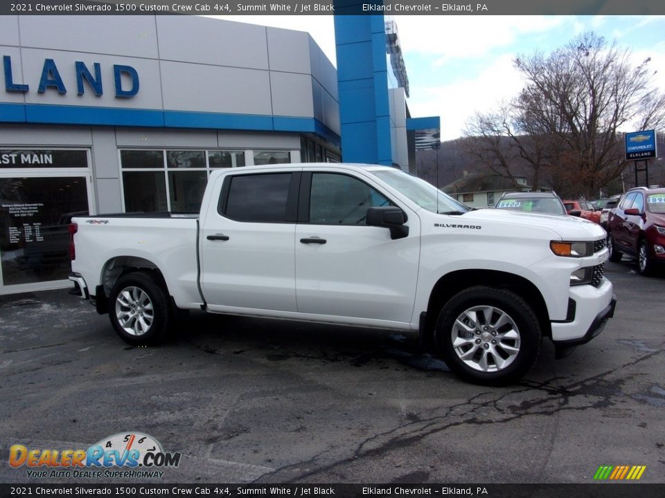 2021 Chevrolet Silverado 1500 Custom Crew Cab 4x4 Summit White / Jet Black Photo #2