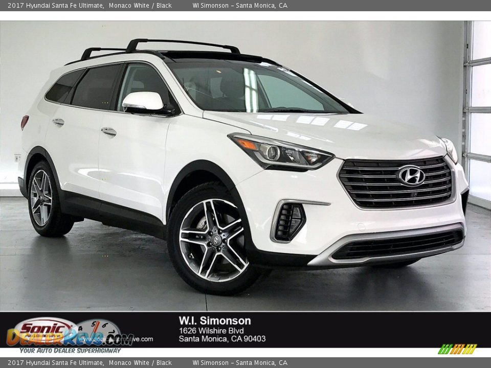 2017 Hyundai Santa Fe Ultimate Monaco White / Black Photo #1