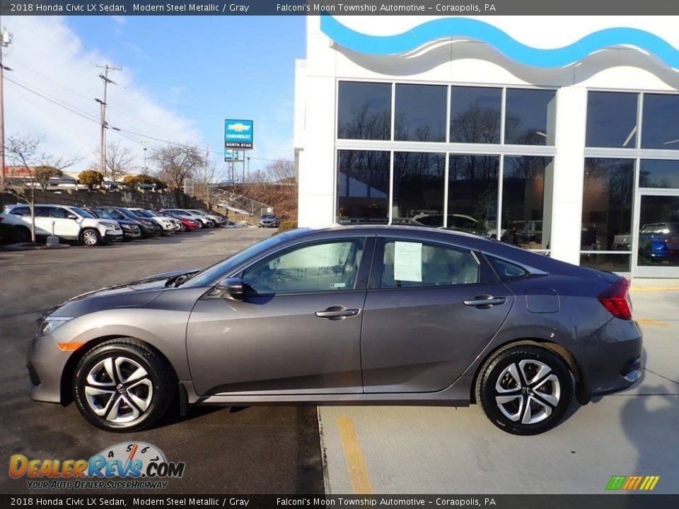 2018 Honda Civic LX Sedan Modern Steel Metallic / Gray Photo #2