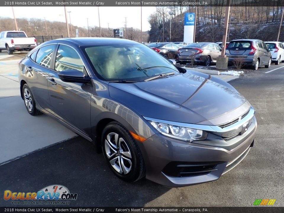 2018 Honda Civic LX Sedan Modern Steel Metallic / Gray Photo #4