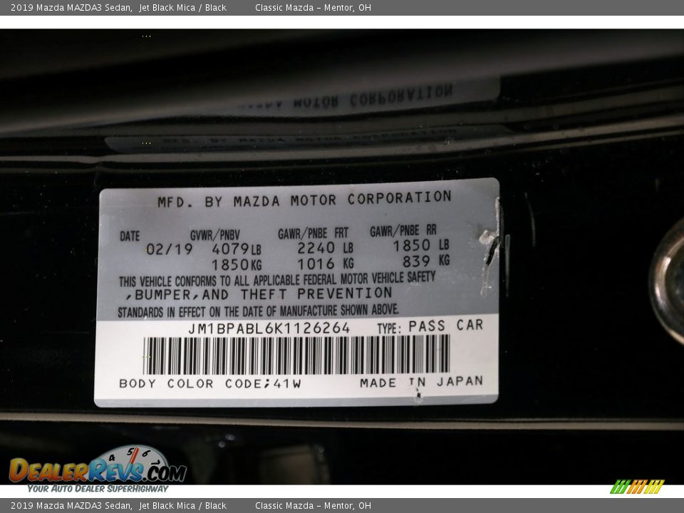 2019 Mazda MAZDA3 Sedan Jet Black Mica / Black Photo #24