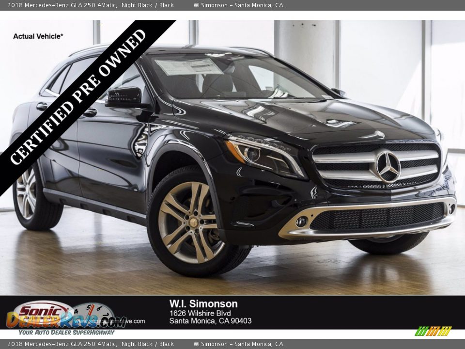 2018 Mercedes-Benz GLA 250 4Matic Night Black / Black Photo #1