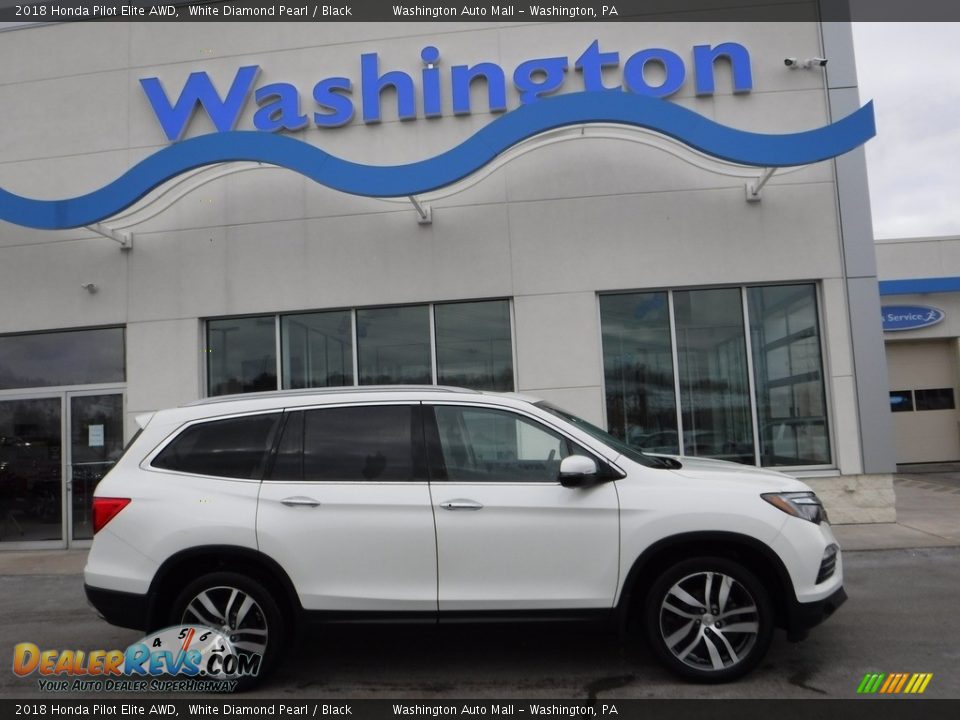 2018 Honda Pilot Elite AWD White Diamond Pearl / Black Photo #2