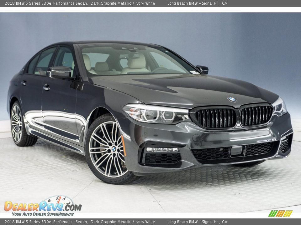 2018 BMW 5 Series 530e iPerfomance Sedan Dark Graphite Metallic / Ivory White Photo #11