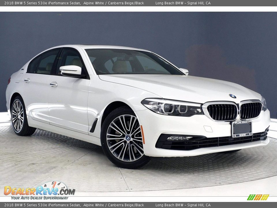 2018 BMW 5 Series 530e iPerfomance Sedan Alpine White / Canberra Beige/Black Photo #1