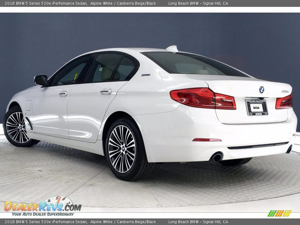 2018 BMW 5 Series 530e iPerfomance Sedan Alpine White / Canberra Beige/Black Photo #10