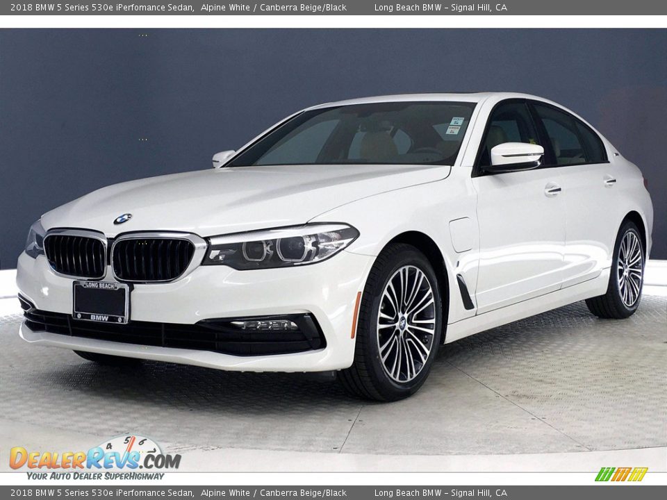 2018 BMW 5 Series 530e iPerfomance Sedan Alpine White / Canberra Beige/Black Photo #12