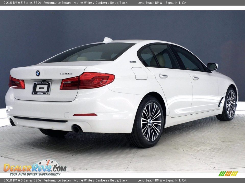 2018 BMW 5 Series 530e iPerfomance Sedan Alpine White / Canberra Beige/Black Photo #13