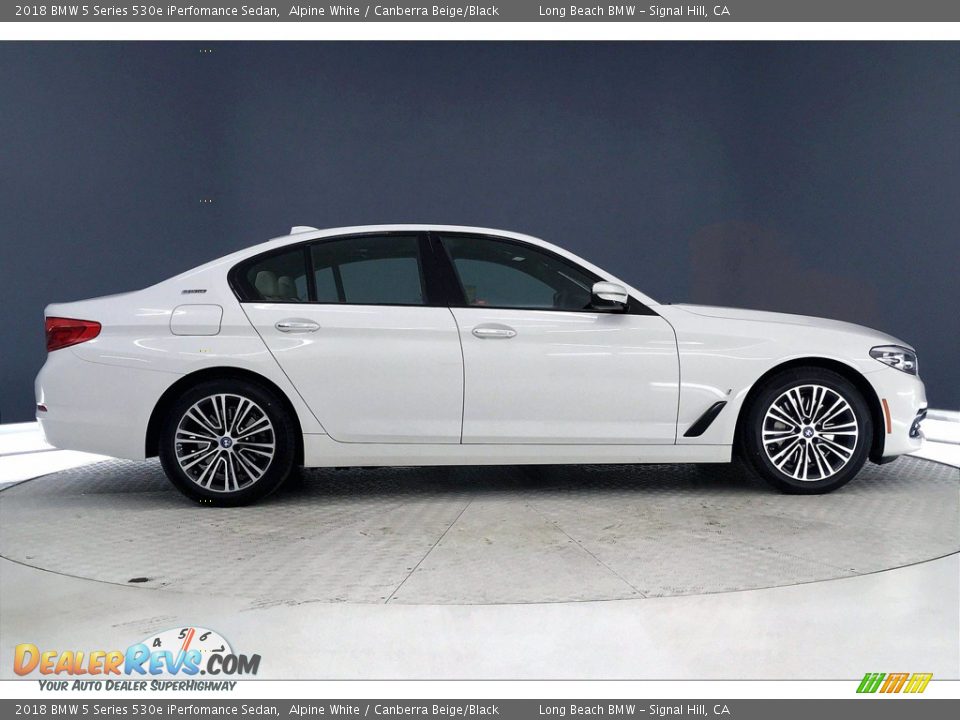 2018 BMW 5 Series 530e iPerfomance Sedan Alpine White / Canberra Beige/Black Photo #14