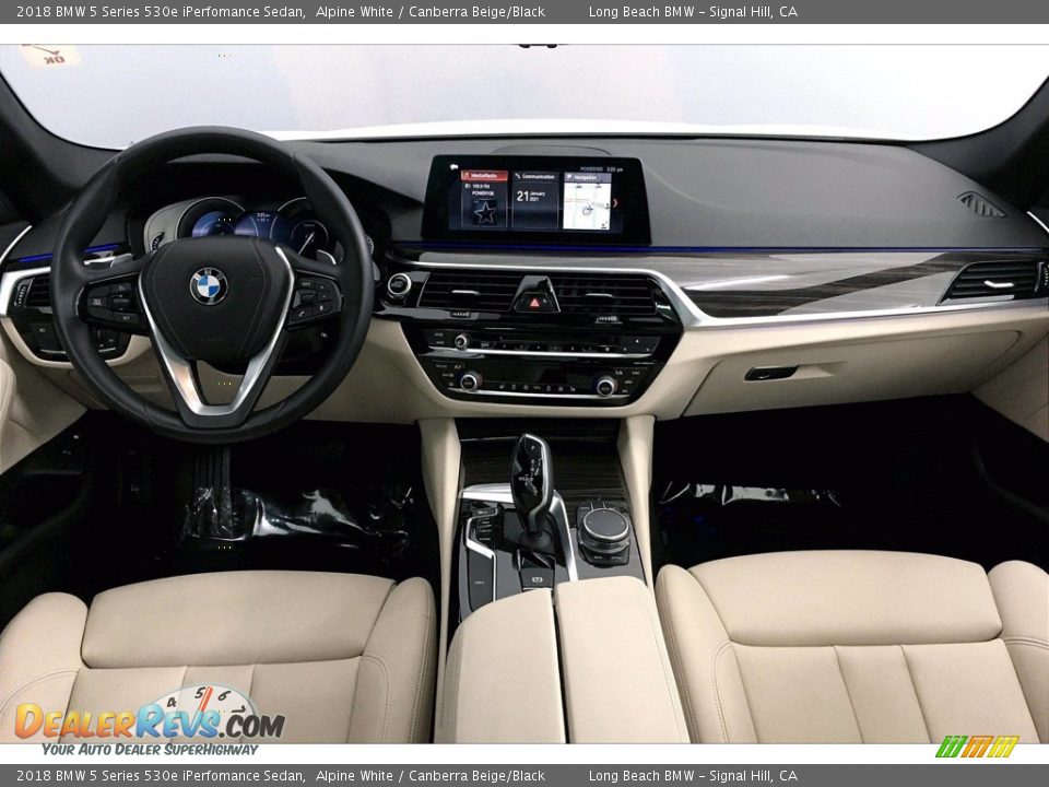 2018 BMW 5 Series 530e iPerfomance Sedan Alpine White / Canberra Beige/Black Photo #15