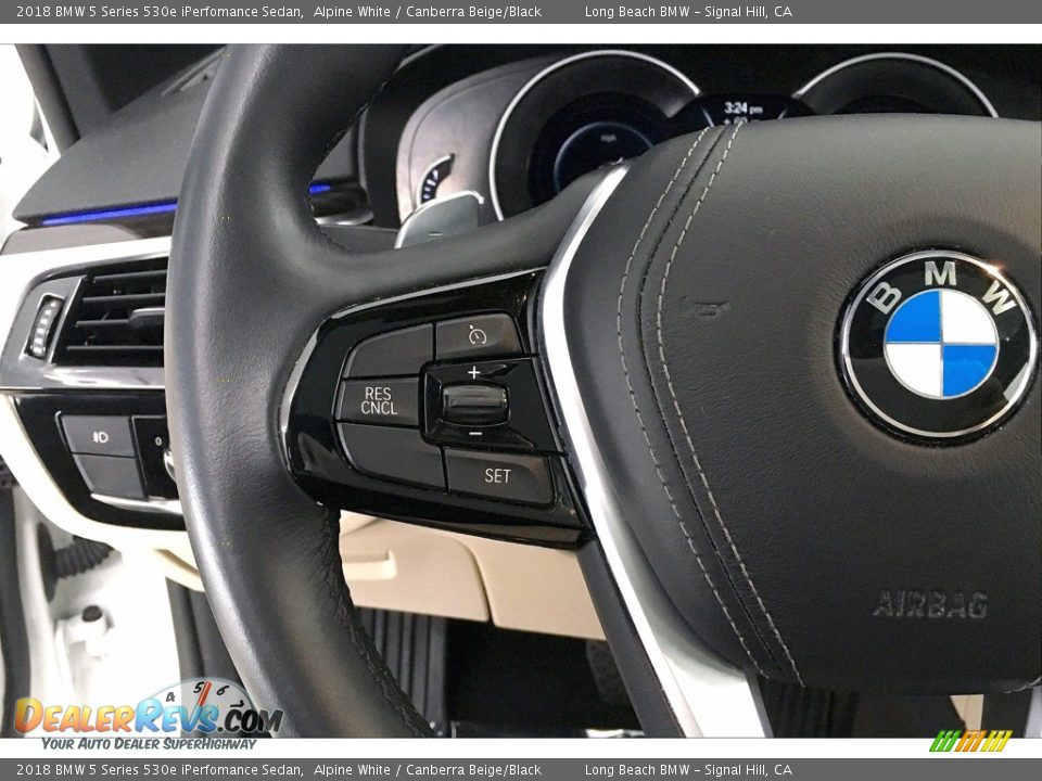 2018 BMW 5 Series 530e iPerfomance Sedan Alpine White / Canberra Beige/Black Photo #18