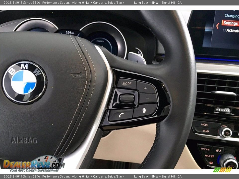 2018 BMW 5 Series 530e iPerfomance Sedan Alpine White / Canberra Beige/Black Photo #19