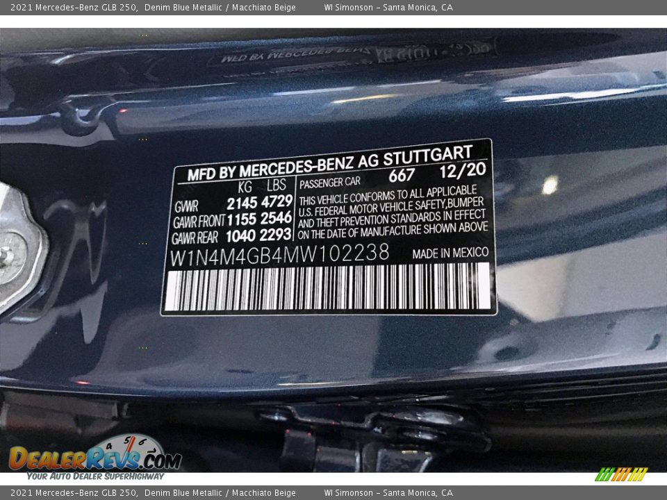 2021 Mercedes-Benz GLB 250 Denim Blue Metallic / Macchiato Beige Photo #12