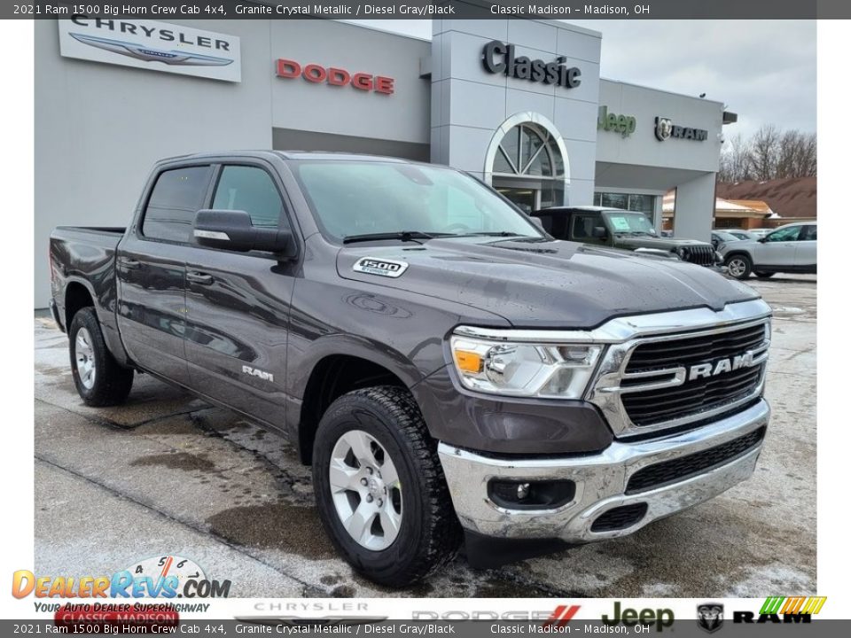 2021 Ram 1500 Big Horn Crew Cab 4x4 Granite Crystal Metallic / Diesel Gray/Black Photo #1