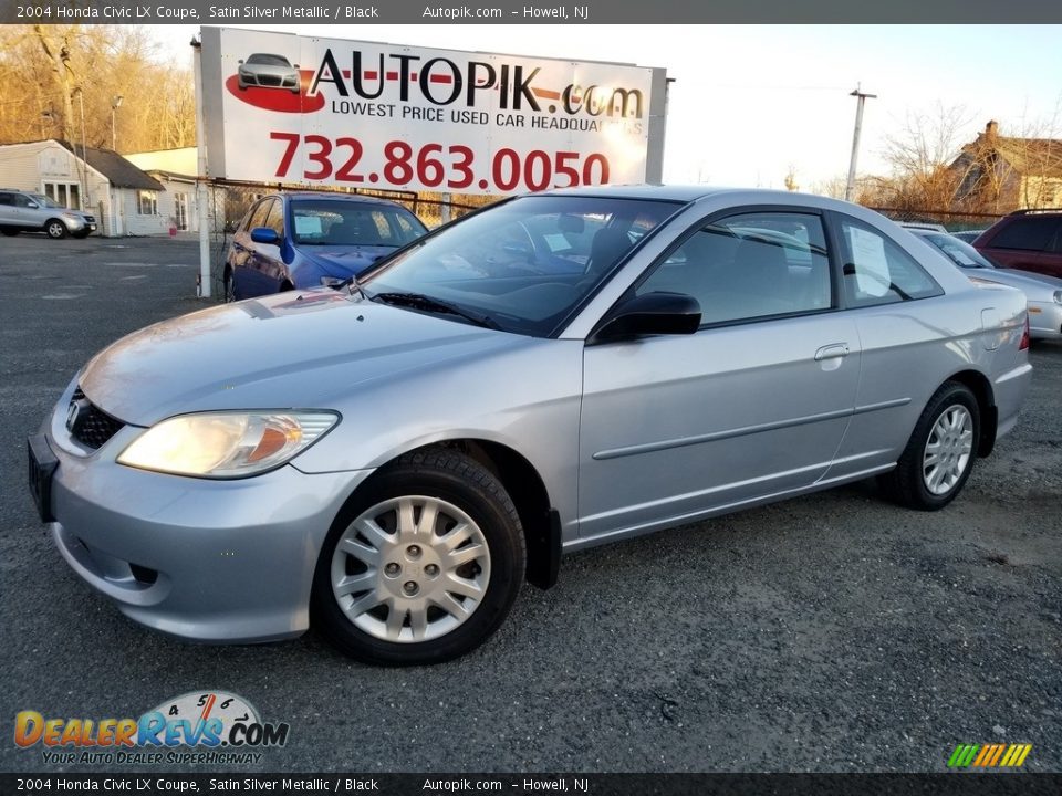 2004 Honda Civic LX Coupe Satin Silver Metallic / Black Photo #1