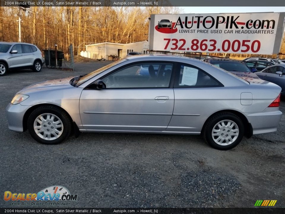 2004 Honda Civic LX Coupe Satin Silver Metallic / Black Photo #2