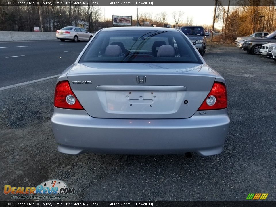 2004 Honda Civic LX Coupe Satin Silver Metallic / Black Photo #4