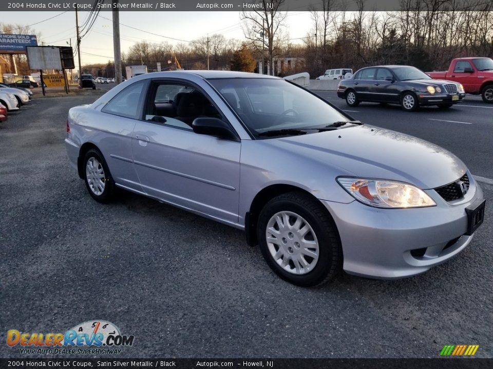 2004 Honda Civic LX Coupe Satin Silver Metallic / Black Photo #6