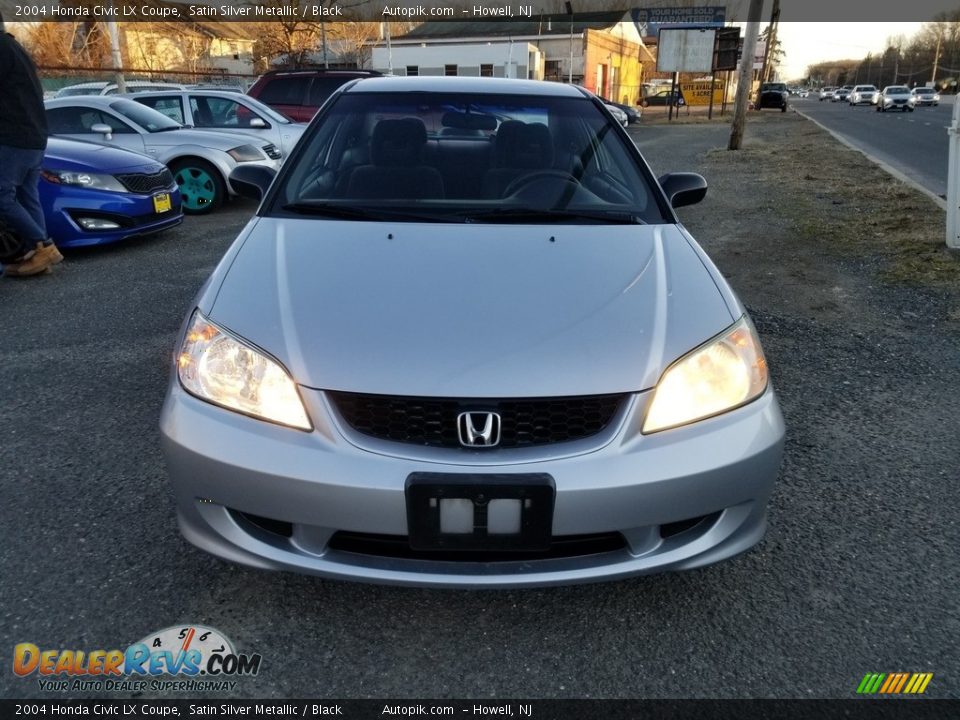 2004 Honda Civic LX Coupe Satin Silver Metallic / Black Photo #7