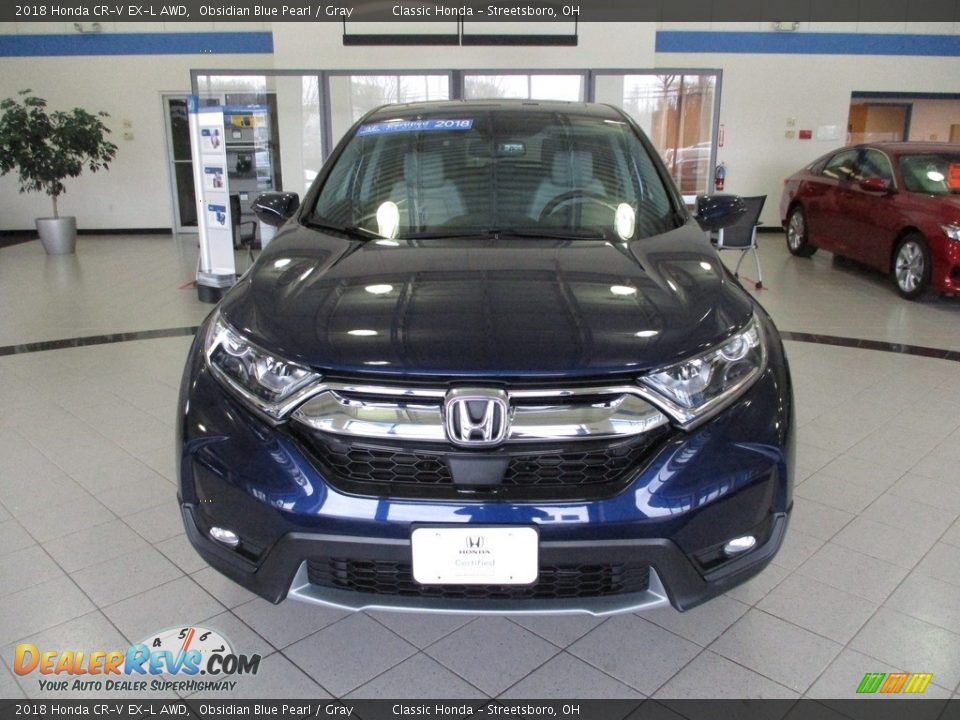 2018 Honda CR-V EX-L AWD Obsidian Blue Pearl / Gray Photo #2