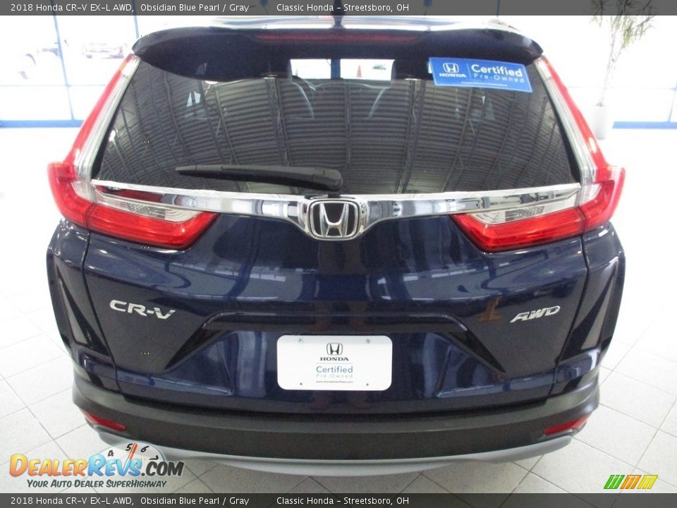 2018 Honda CR-V EX-L AWD Obsidian Blue Pearl / Gray Photo #8