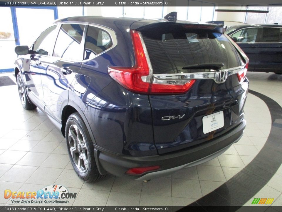 2018 Honda CR-V EX-L AWD Obsidian Blue Pearl / Gray Photo #9