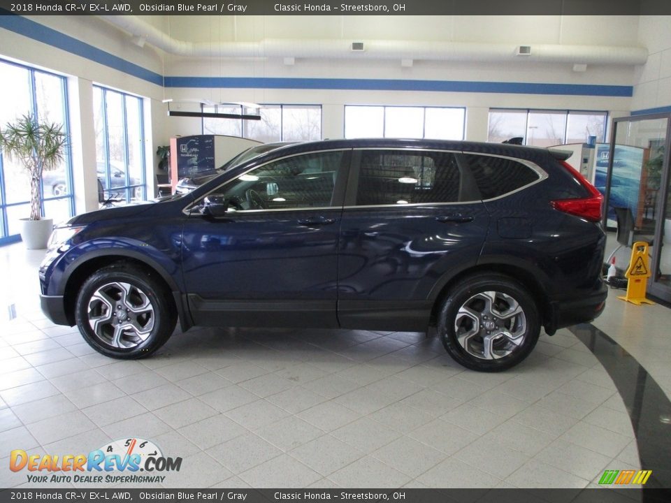 2018 Honda CR-V EX-L AWD Obsidian Blue Pearl / Gray Photo #10