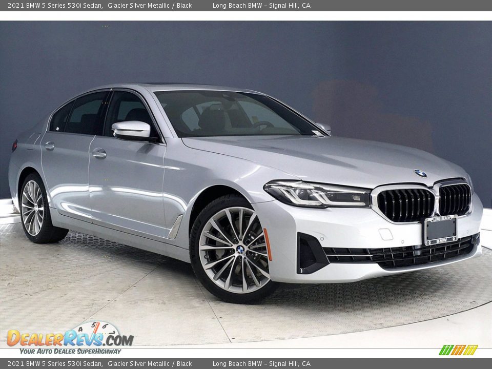 2021 BMW 5 Series 530i Sedan Glacier Silver Metallic / Black Photo #1