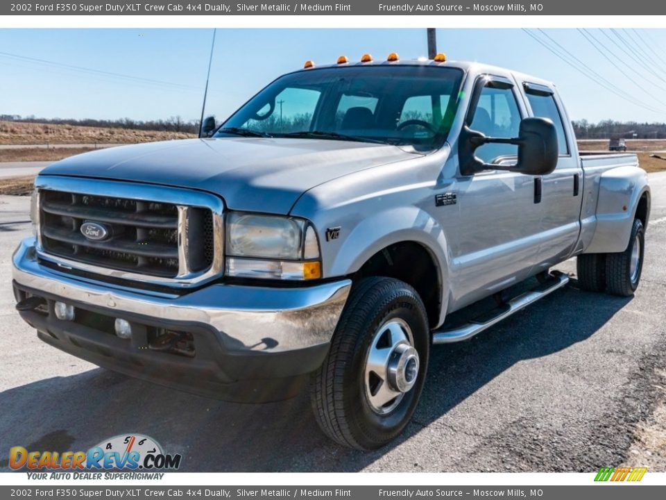 Silver Metallic 2002 Ford F350 Super Duty XLT Crew Cab 4x4 Dually Photo #8