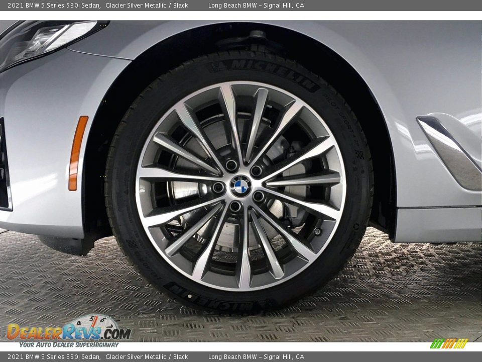 2021 BMW 5 Series 530i Sedan Glacier Silver Metallic / Black Photo #13