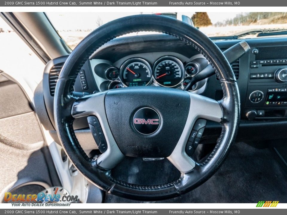 2009 GMC Sierra 1500 Hybrid Crew Cab Steering Wheel Photo #35