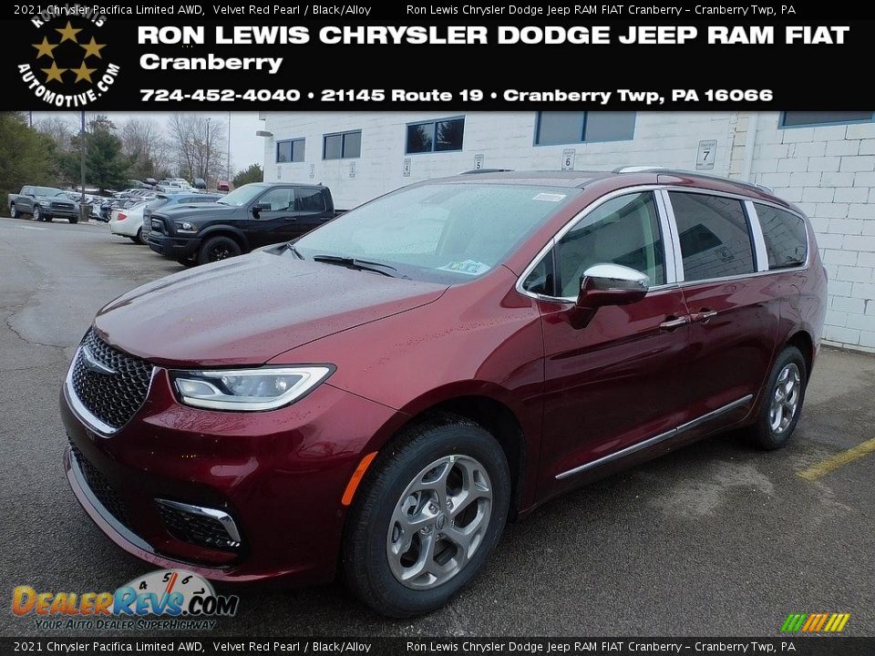 2021 Chrysler Pacifica Limited AWD Velvet Red Pearl / Black/Alloy Photo #1