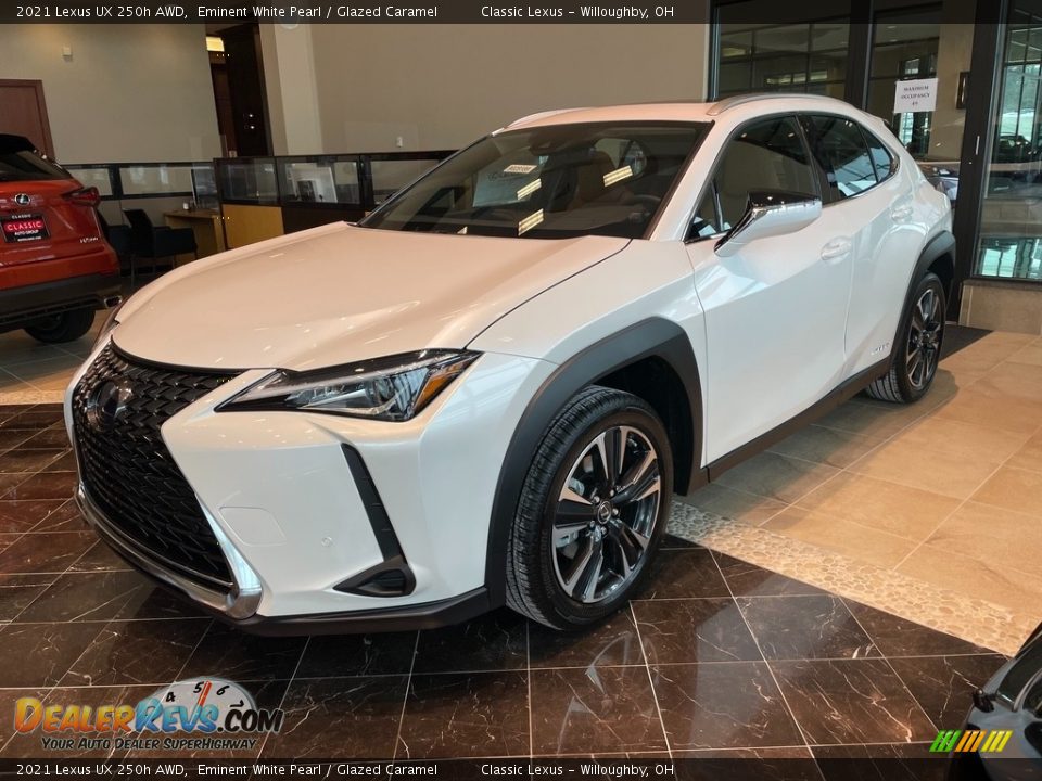 2021 Lexus UX 250h AWD Eminent White Pearl / Glazed Caramel Photo #1