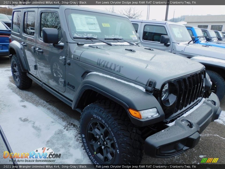 2021 Jeep Wrangler Unlimited Willys 4x4 Sting-Gray / Black Photo #3