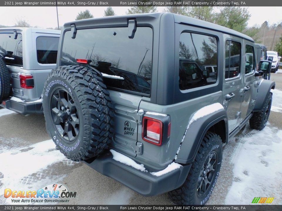 2021 Jeep Wrangler Unlimited Willys 4x4 Sting-Gray / Black Photo #5