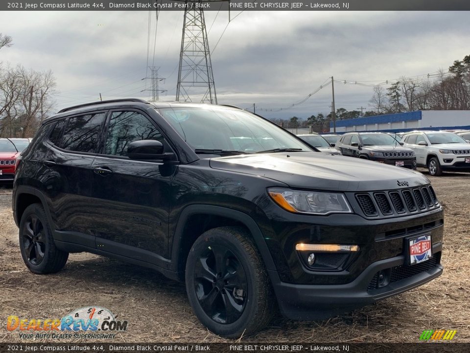 2021 Jeep Compass Latitude 4x4 Diamond Black Crystal Pearl / Black Photo #1