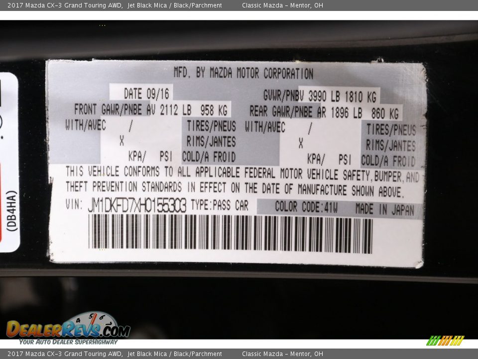 2017 Mazda CX-3 Grand Touring AWD Jet Black Mica / Black/Parchment Photo #19