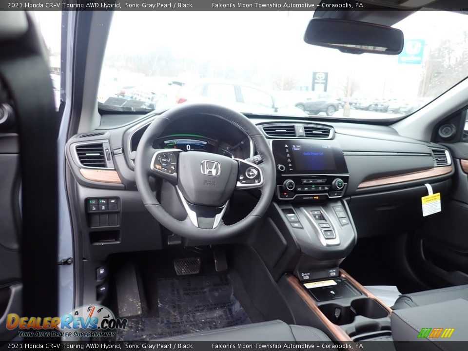 Black Interior - 2021 Honda CR-V Touring AWD Hybrid Photo #11