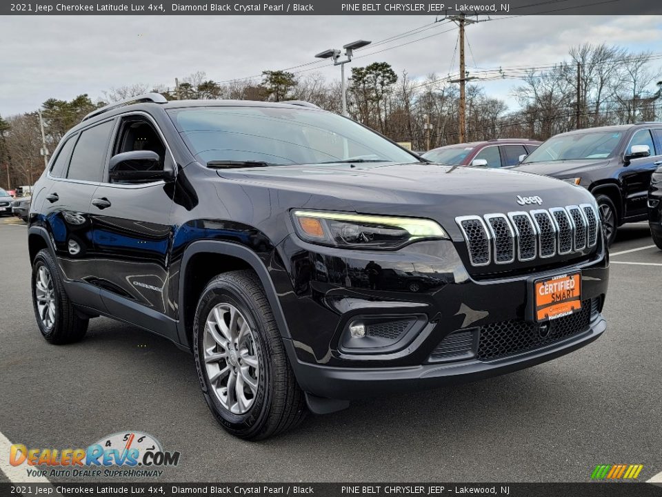 2021 Jeep Cherokee Latitude Lux 4x4 Diamond Black Crystal Pearl / Black Photo #1