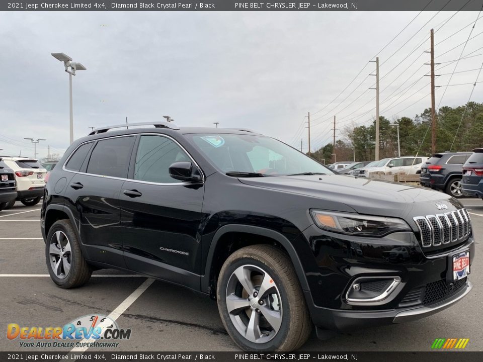 2021 Jeep Cherokee Limited 4x4 Diamond Black Crystal Pearl / Black Photo #1