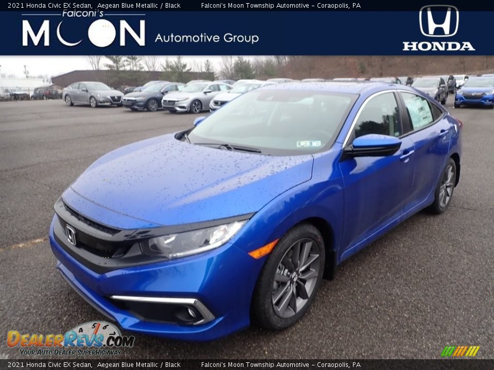 2021 Honda Civic EX Sedan Aegean Blue Metallic / Black Photo #1