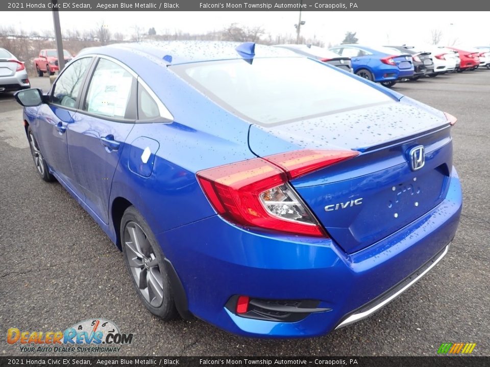 2021 Honda Civic EX Sedan Aegean Blue Metallic / Black Photo #3