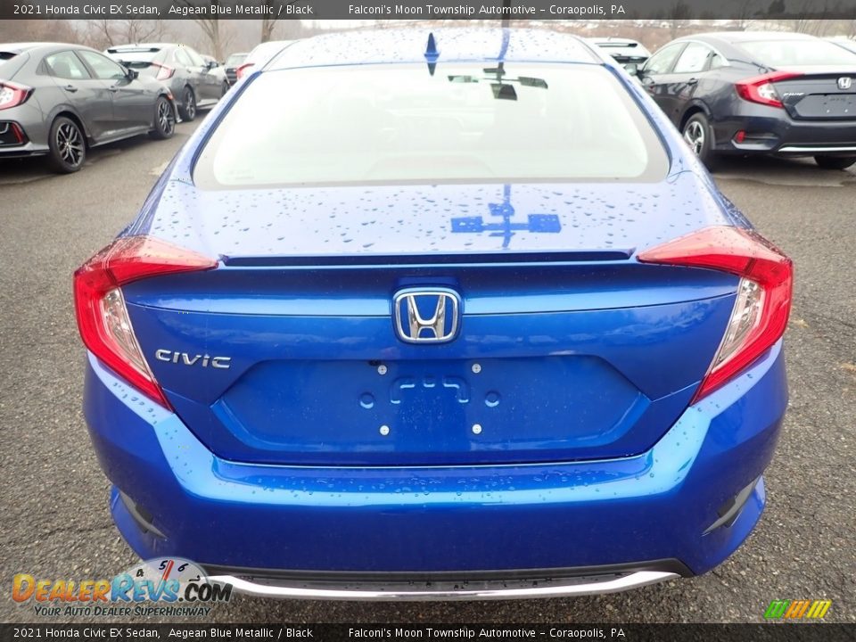 2021 Honda Civic EX Sedan Aegean Blue Metallic / Black Photo #4