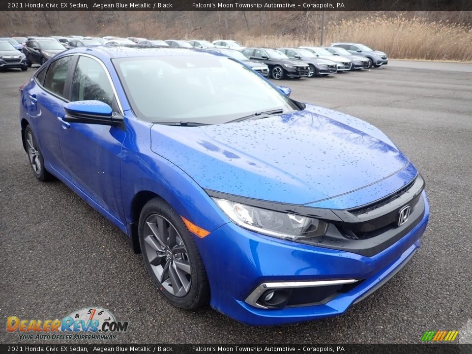 2021 Honda Civic EX Sedan Aegean Blue Metallic / Black Photo #6