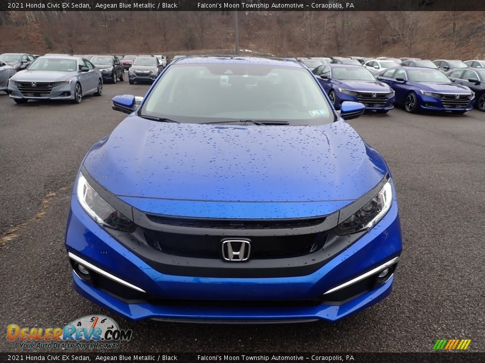 2021 Honda Civic EX Sedan Aegean Blue Metallic / Black Photo #7