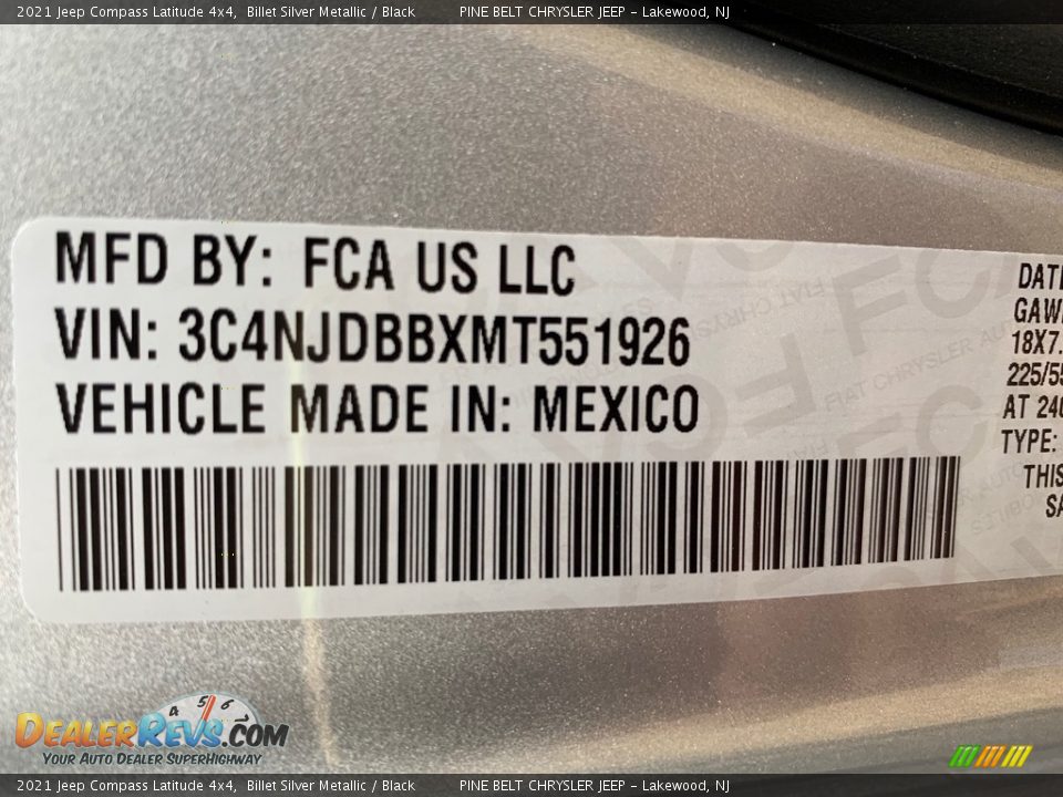 2021 Jeep Compass Latitude 4x4 Billet Silver Metallic / Black Photo #13